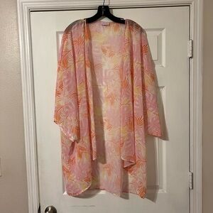 Tropical Print Sheer Kimono